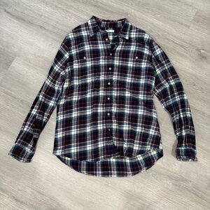 Sonoma Men's Casual Plaid Flannel - Navy, Red, White